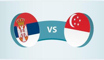 Serbia versus Singapore, team sports competition concept. vector