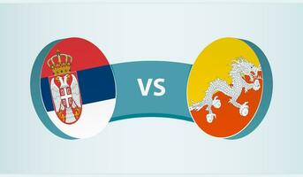 serbia versus Bután, equipo Deportes competencia concepto. vector