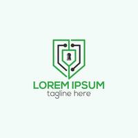 Security shield logo technology, security data logo design isolated vector template illustrationSecurity shield logo technology, security data logo design isolated vector template illustration