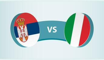 Serbia versus Italy, team sports competition concept. vector