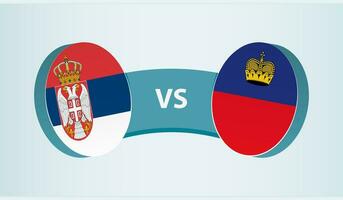 Serbia versus Liechtenstein, team sports competition concept. vector