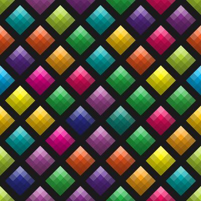 Abstract colorful seamless geometric grid background with colored shapes