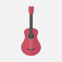 Classical acoustic guitar flat illustration vector