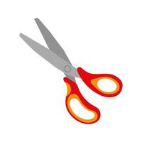 Illustration of open scissor on white background icon vector