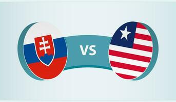 Slovakia versus Liberia, team sports competition concept. vector