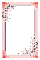 AI generated Sakura border frame, Japanese border frame PNG transparent background