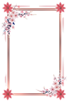 AI generated Sakura border frame, Japanese border frame PNG transparent background