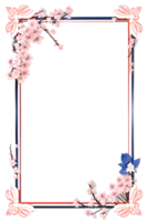 AI generated Sakura border frame, Japanese border frame PNG transparent background