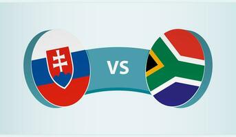 Slovakia versus South Africa, team sports competition concept. vector