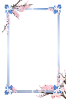AI generated Sakura border frame, Japanese border frame PNG transparent background