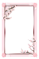 AI generated Sakura border frame, Japanese border frame PNG transparent background