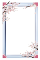 AI generated Sakura border frame, Japanese border frame PNG transparent background