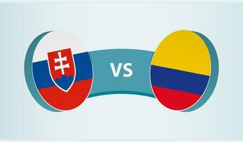 Eslovaquia versus Colombia, equipo Deportes competencia concepto. vector