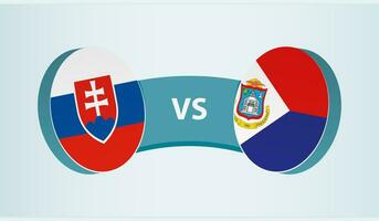 Slovakia versus Sint Maarten, team sports competition concept. vector