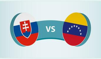 Slovakia versus Venezuela, team sports competition concept. vector