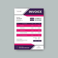 Modern creative bill form or invoice design template. vector