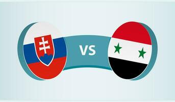 Slovakia versus Syria, team sports competition concept. vector