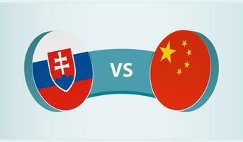 Slovakia versus China, team sports competition concept. vector