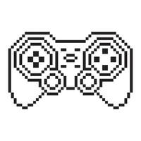 Video game controller illustration Gamepad sign Pixel art style vector