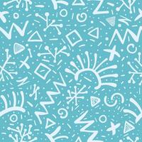 Memphis blue pattern Minimal geometric background vector