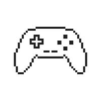 Video game controller illustration Gamepad sign Pixel art style vector