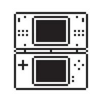 vídeo juego retro Mano consola ilustración gamepad firmar píxel Arte estilo vector