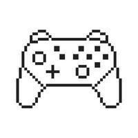 Video game controller illustration Gamepad sign Pixel art style vector