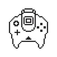 Video game controller illustration Gamepad sign Pixel art style vector