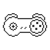 Video game controller illustration Gamepad sign Pixel art style vector