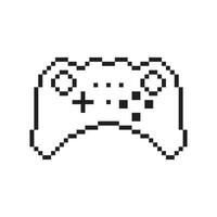 Video game controller illustration Gamepad sign Pixel art style vector