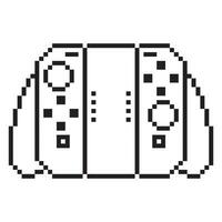 Video game controller illustration Gamepad sign Pixel art style vector