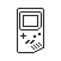 vídeo juego retro Mano consola ilustración gamepad firmar píxel Arte estilo vector