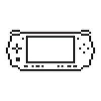 vídeo juego retro Mano consola ilustración gamepad firmar píxel Arte estilo vector