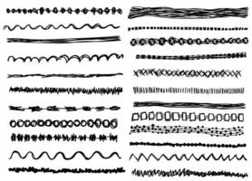 Set of grunge hand drawing marker lines vector