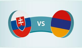 Slovakia versus Armenia, team sports competition concept. vector