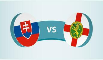 Eslovaquia versus Alderney, equipo Deportes competencia concepto. vector