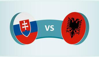 Eslovaquia versus albania, equipo Deportes competencia concepto. vector