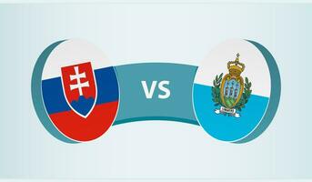 Eslovaquia versus san marino, equipo Deportes competencia concepto. vector