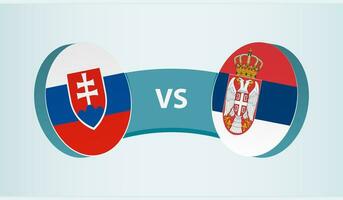 Slovakia versus Serbia, team sports competition concept. vector