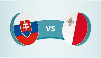 Slovakia versus Malta, team sports competition concept. vector