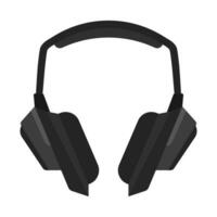 Black Headphones flat vector illustration