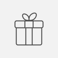 Gift box linear vector icon