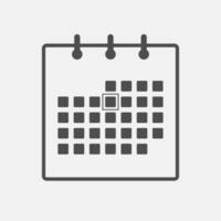 icono de calendario sobre fondo blanco vector