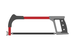 Hacksaw tool vector flat illustration