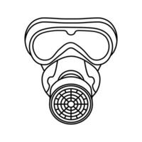 vector lineal la seguridad respiración máscara ilustración