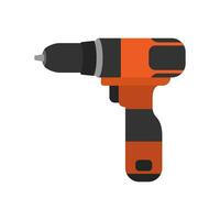 Cordless screwdriver tool vector flat illustration