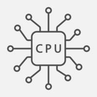 CPU Computer processor vector illustration