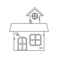 Home line icon Front view House front view symbol vector