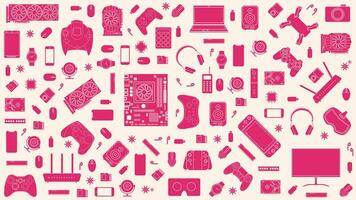 Gadgets and devices pattern collection vector