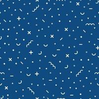 Memphis blue pattern Minimal geometric background vector